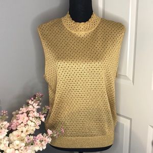 St John Gold Eyelet Sleeveless Top